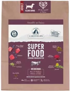 Lakefields SUPERFOOD Rind für ausgewachsene, kleine Hunde