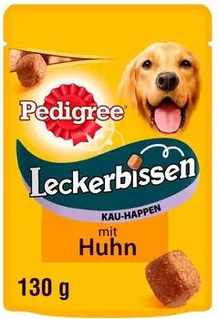 Pedigree Leckerbissen Kau-Happen Portionsbeutel mit Huhn- und Entengeschmack 6 x 130g