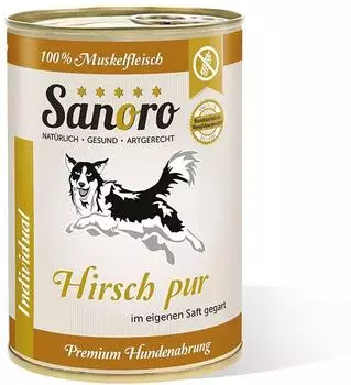 Sanoro Pures Muskelfleisch vom Hirsch 12x400g