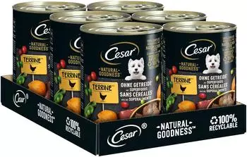 Cesar Natural Goodness Reich an Huhn mit Süßkartoffeln, Erbsen & Cranberry 6x400g