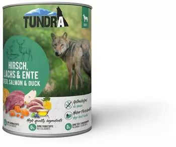 Tundra Hunde-Nassfutter Hirsch, Lachs & Ente 800 g