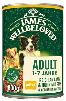 James Wellbeloved Reich an Lamm & Huhn mit Reis & Gemüse in Pastete 6x800g