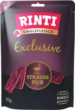 Rinti Singlefleisch Exclusive Snack Strauss pur 12x50 g