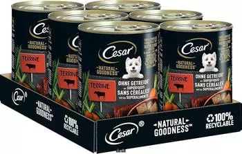 Cesar Natural Goodness Reich an Rind mit Karotten, Bohnen & Kr&auml;utern 6x400g