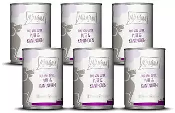 MjAMjAM Nassfutter Duo von guter Pute & Kaninchen (6 x 400g)