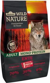 Dehner Wild Nature Hundefutter Mono Protein getreidefrei Ente/Fisch 4 kg