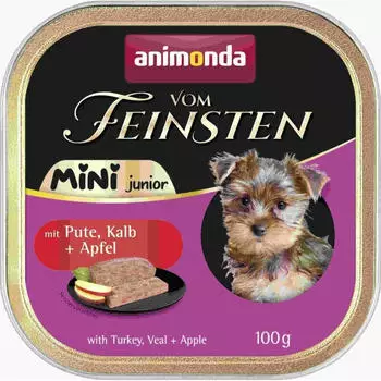 Animonda Vom Feinsten Mini Junior mit Pute, Kalb + Apfel 100 g
