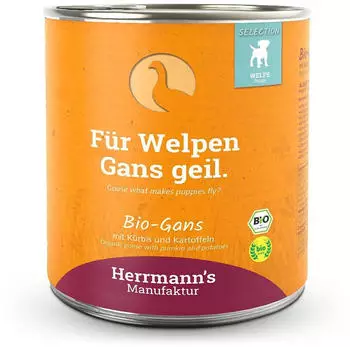 Herrmann's Selection Puppy Bio Gans mit Kürbis & Kartoffel 12 x 800g