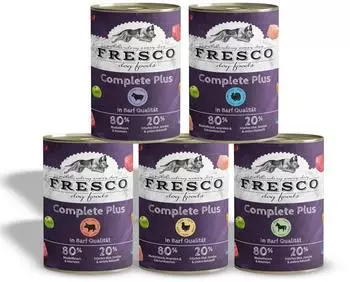 Fresco Dog NassBarf Probierpaket Pferd, Lamm, Rind, Huhn & Pute 5 x 800g