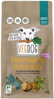 VEGDOG Farmer's Crunch hypoallergenes Trockenfutter (4 kg)
