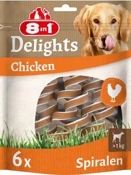 8in1 (73,17 EUR/kg) Delights Chicken Spirals 60 g