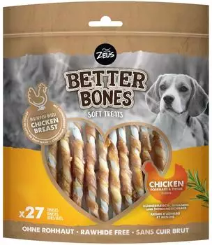Zeus (0,38 EUR/St&uuml;ck) BetterBones Twists mit H&uuml;hnchen, Rosmarin & Thymian - 27er Pack