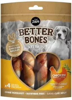 Zeus (1,15 EUR/St&uuml;ck) BetterBones Rolls mit H&uuml;hnchen, Rosmarin & Thymian - 4er Pack