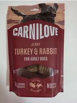 Carnilove Dog Snack Jerky Turkey & Rabbit 100 g