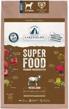 Lakefields Superfood Premium Hundefutter Lamm Komplettmenü 2500 g