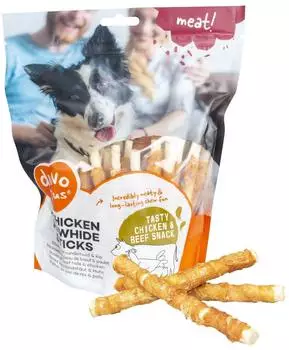 Duvo+ (25,73 EUR/kg) Hundesnack Rindshaut & Huhn Sticks, Gr&ouml;&szlig;e: S / Ma&szlig;e: 12,5 cm