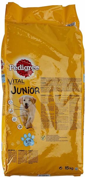 Junior mit Huhn und Reis (15 kg) Eigenschaften & Inhalt Pedigree Vital Protection Junior Medium mit Huhn und Reis Trockenfutter 15kg