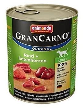 animonda Gran Carno adult Hundefutter, Nassfutter für erwachsene Hunde, Rind + Entenherzen, 6 x 400 g