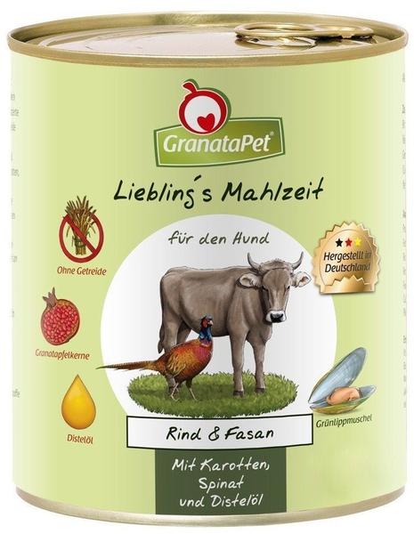 GranataPet x 800 g | GranataPet | Lieblings Mahlzeit mit Rind & Fasan Lieblings Mahlzeit | Nassfutter | Hund