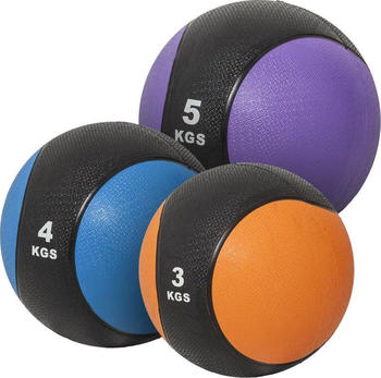 Gorilla Sports 12kg Medizinballset bestehend aus je 1x 3kg, 4kg und 5kg Medizinball