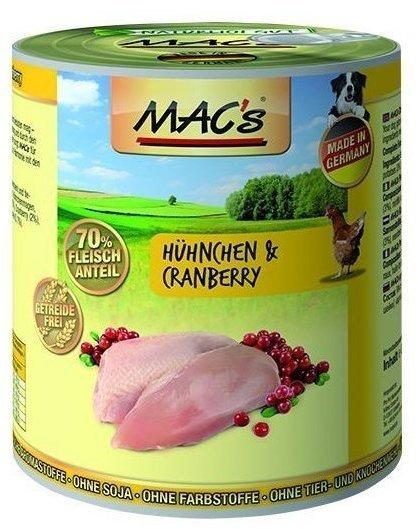 MAC's Hühnchen & Cranberry Hunde-Nassfutter 800g