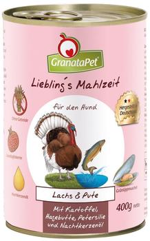 GranataPet Lieblingsmahlzeit Lachs & Pute Kartoffel Hagenbutten 400g