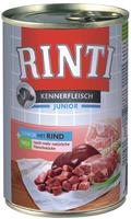 Sparpaket RINTI Kennerfleisch 24 x 400 g - Junior: Rind (Hundefutter), Grundpreis: