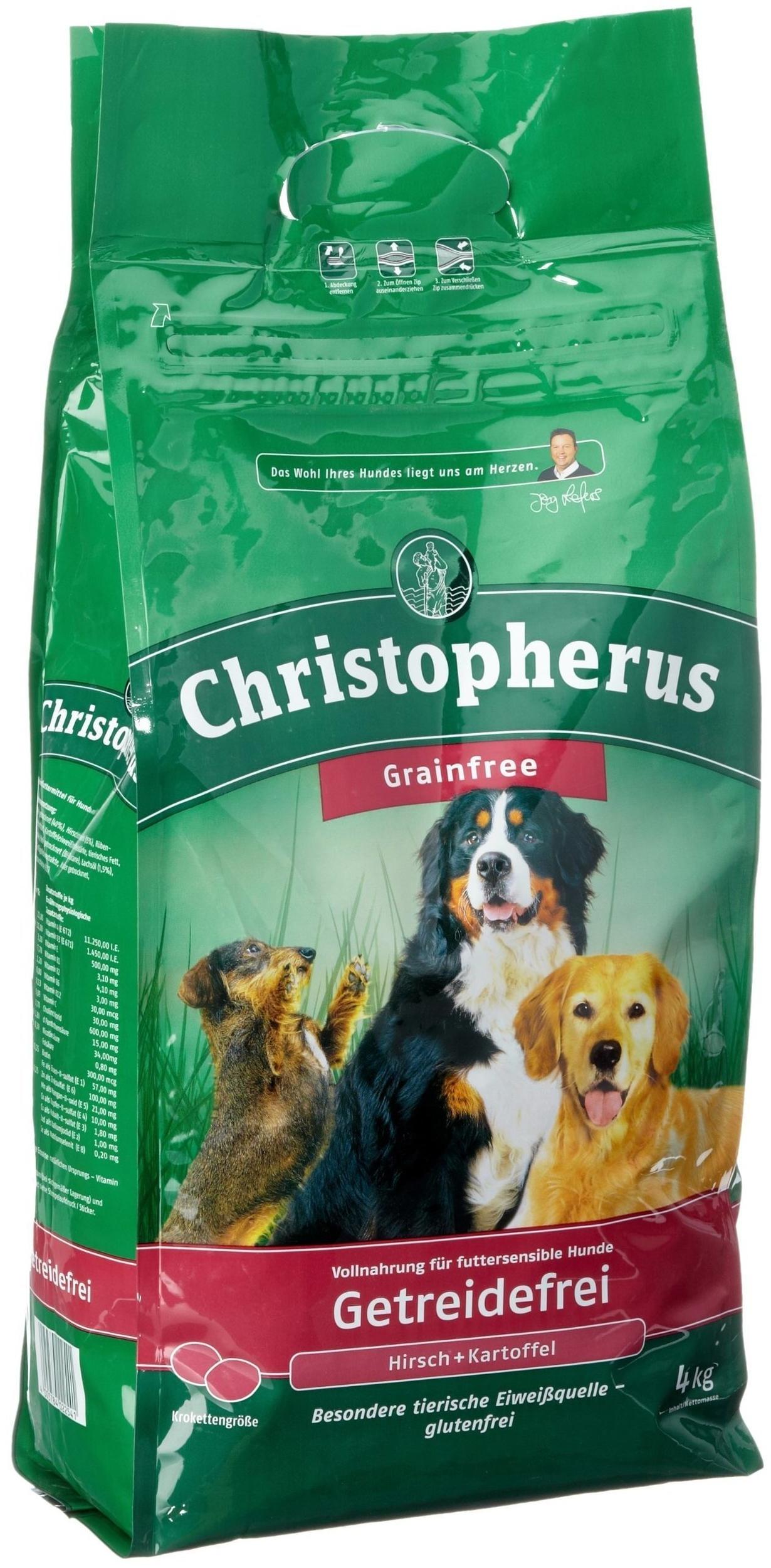 Christopherus Getreidefrei Adult Hunde-Trockenfutter Hirsch & Kartoffeln  4kg Hunde-Trockenfutter  Bewertung: 4/5  ab 17,94