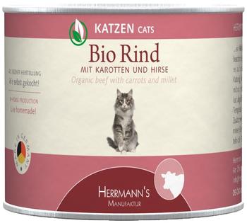Herrmann's Katzen Bio Rind mit Karotte und Hirse 200g