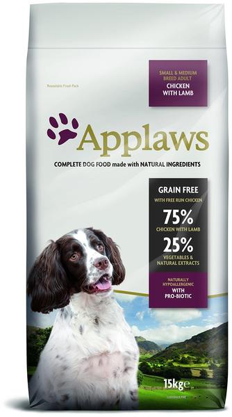 Applaws Adult Small & Medium Huhn und Lamm, Hundefutter 15 kg)