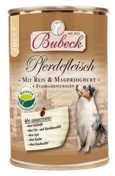 Bubeck Pferdefleisch mit Reis und Magerjoghurt - Hundefutter, 3-er Pack (3 x 400 g)