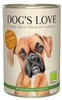 Dog''s Love 6 x 400 Gramm Bio Pute mit Hanf, Kürbis & Hanföl