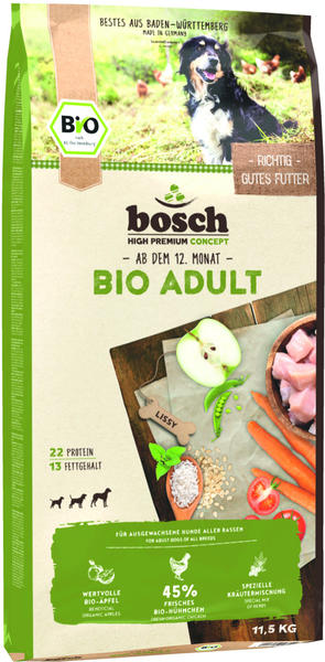 bosch HPC Bio Hund Adult Hühnchen & Apfel Trockenfutter 11,5kg