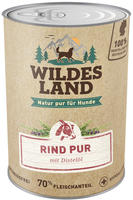 Wildes Land - Nassfutter f&uuml;r Hunde - Rind PUR - 6 x 800 g - mit Distel&ouml;l -