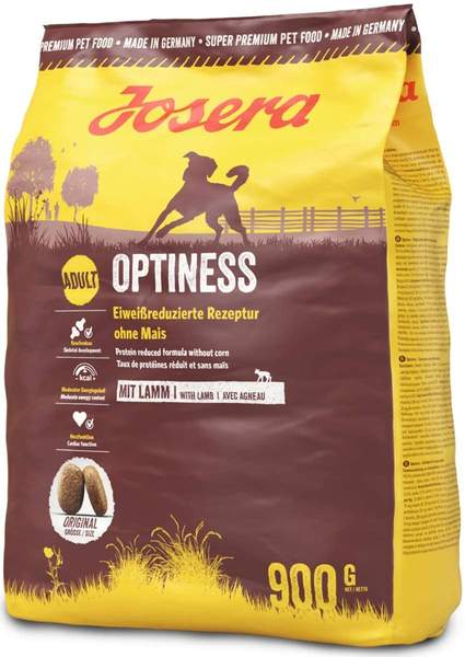 Optiness 900g Trockenfutter Inhalt & Eigenschaften Josera Adult Optiness Hunde-Trockenfutter mit Lamm 900g