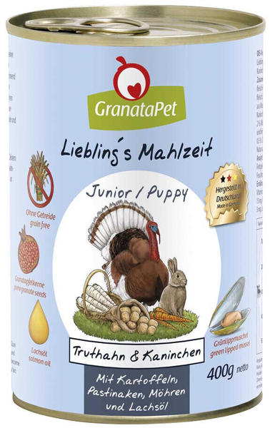 GranataPet Liebling's Mahlzeit Puppy/Junior Truthahn & Kaninchen 400g