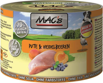 MAC's Dog Pute & Heidelbeere Nassfutter 200g