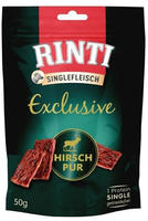 RINTI Singlefleisch Exclusive Snack Hirsch Pur | Doppelpack | 2 x 50 g 
