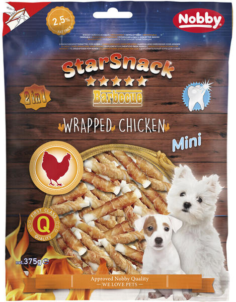 Nobby Starsnack Barbecue MINI Wrapped Chicken 375 g