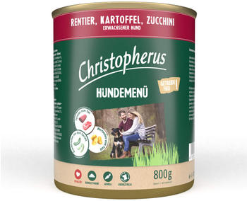 Christopherus Adult Hundemenü mit Rentier, Kartoffel, Zucchini 800g
