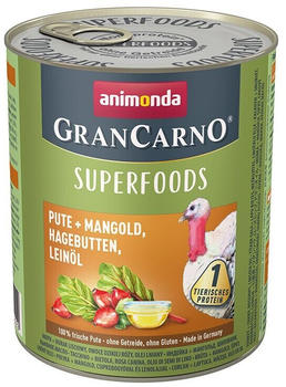 Animonda GranCarno Superfood Pute + Mangold, Hagebutten, Leinöl 800g