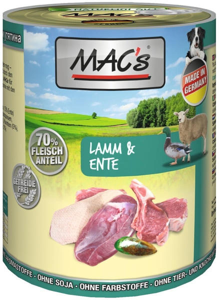 MAC's Dog Lamm & Ente Nassfutter 800g