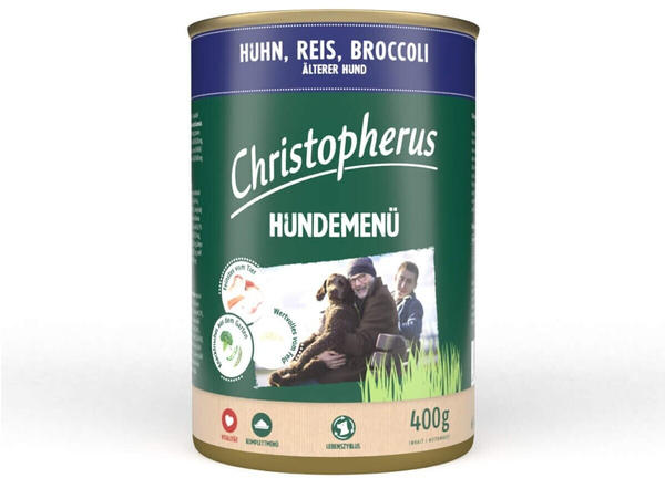 Allco Christopherus Hundemenü Senior mit Huhn Reis und Broccoli 400g
