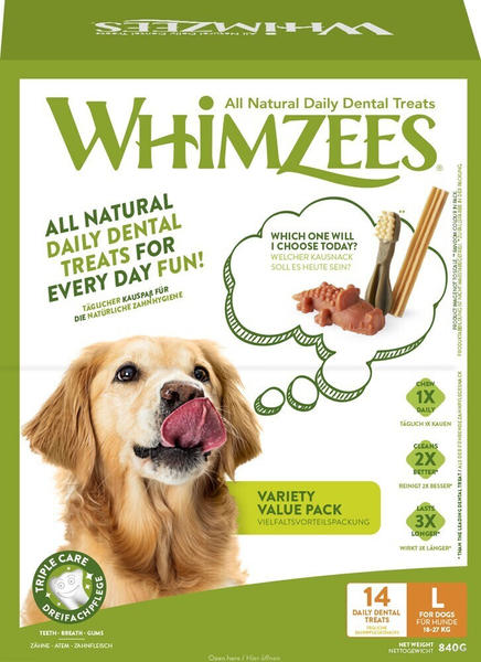 Whimzees Dental snack Variety Value Box L 14 Stück