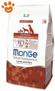 Monge Dog All Breeds Puppy Junior Lamb and Rice - Sacco da 2,5 kg