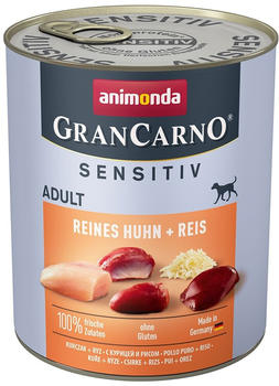 Animonda GranCarno Sensitiv Hund Adult Reines Huhn und Reis Nassfutter 800g