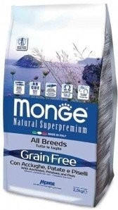 Monge Grain Free All breeds - Anchovies, potatoes and peas (2,5 kg)