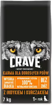CRAVE Dog Adult mit Truthahn & Huhn Trockenfutter 7kg