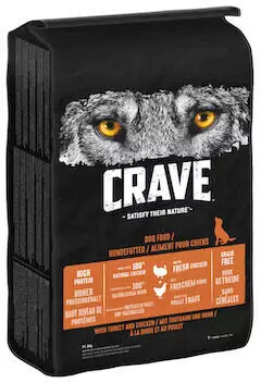 CRAVE Dog Adult mit Truthahn & Huhn Trockenfutter 11,5kg