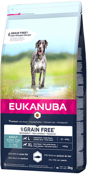 Eukanuba Grain Free Adult L-XL Ocean Fish Dry 3kg